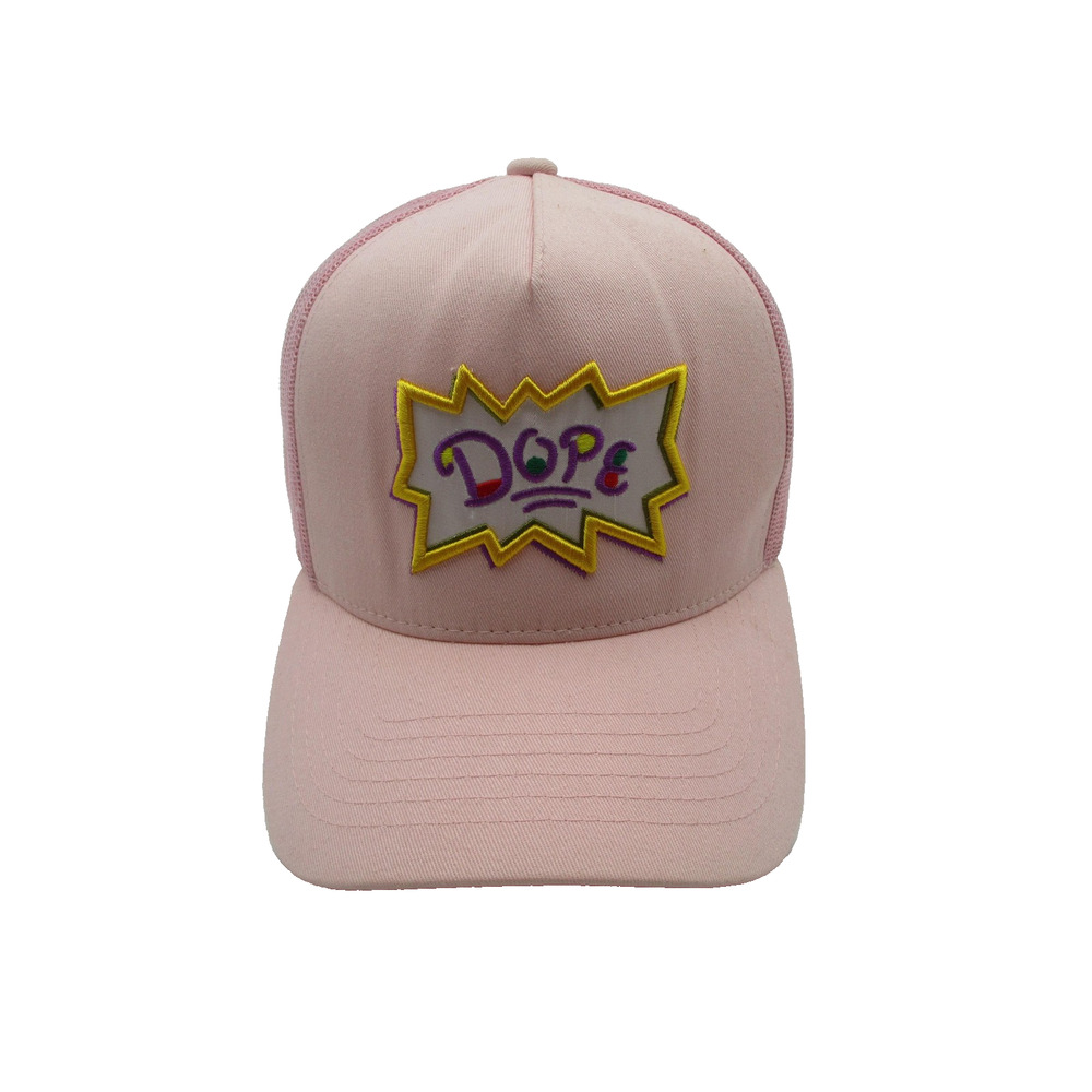 Mu:ka Dope Hat Cap Snap Back Pink Mesh Trucker Embroidered Comic One Size Mens